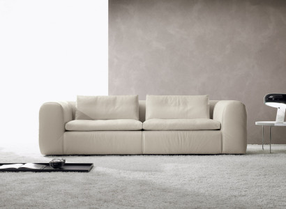 Sofa 3 Seat Furniture Leather White Three Seater Sofas Luxury Living room